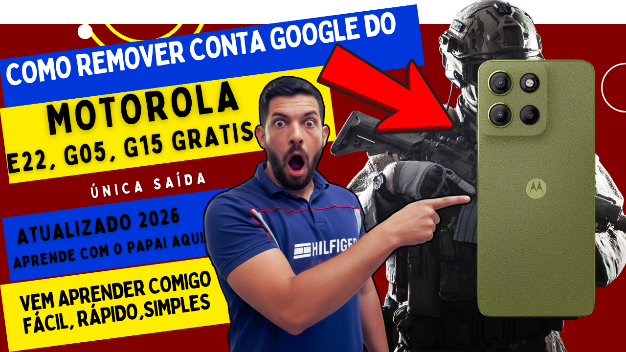 Como Desbloquear Conta Google do Motorola E22, E22i, G05 e G15