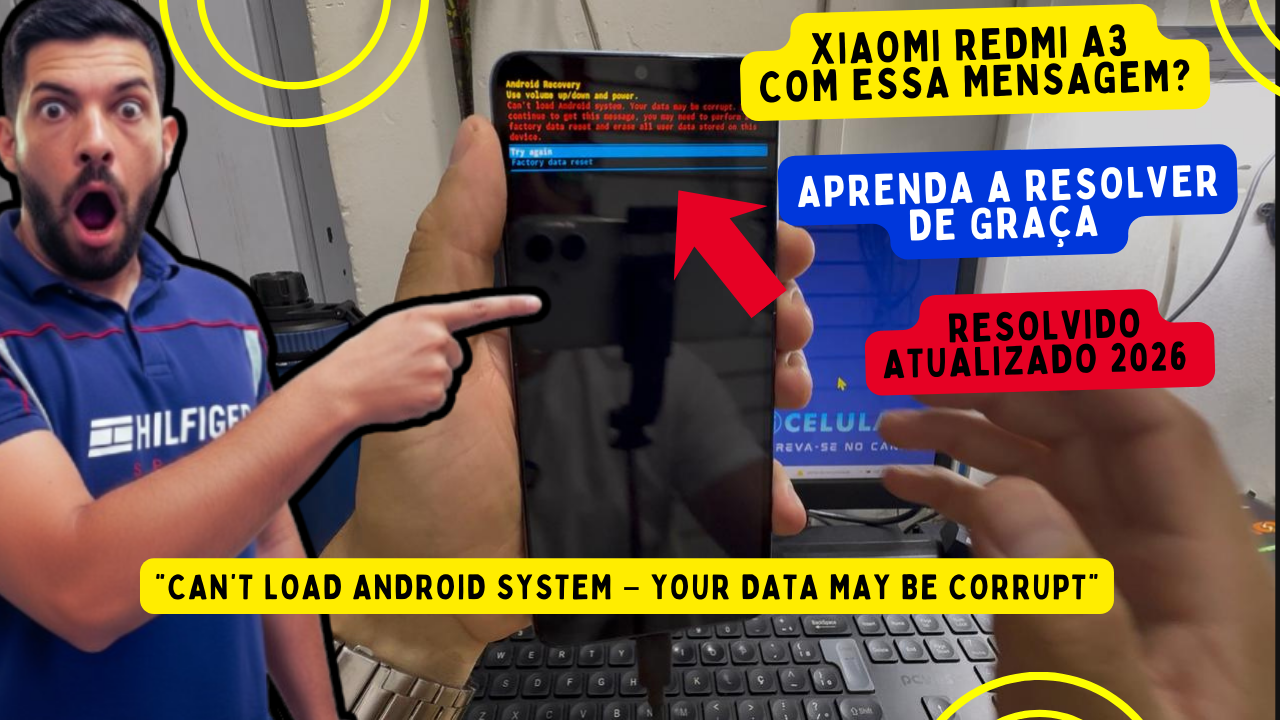 Como Resolver o Erro “Can’t Load Android System” no Redmi A3
