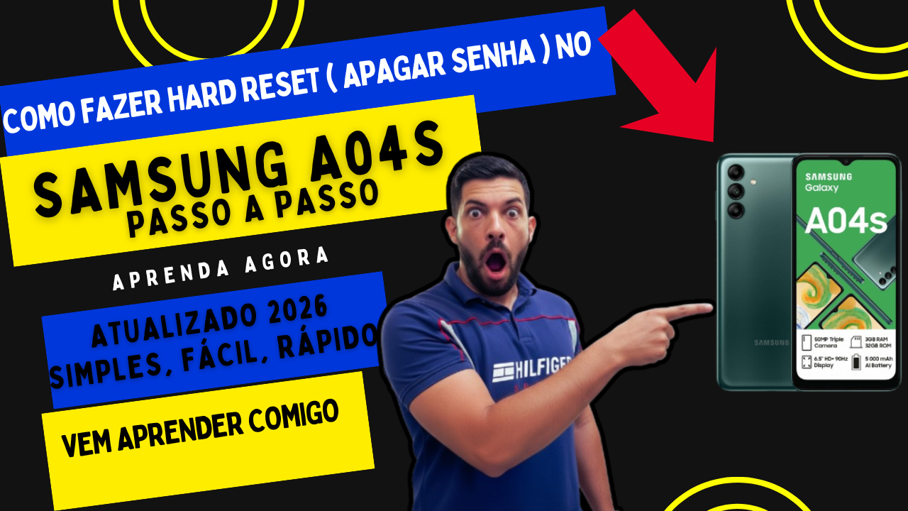 Como Fazer Hard Reset no Samsung A04s 🔥 Formatar e Restaurar de Fábrica Passo a Passo