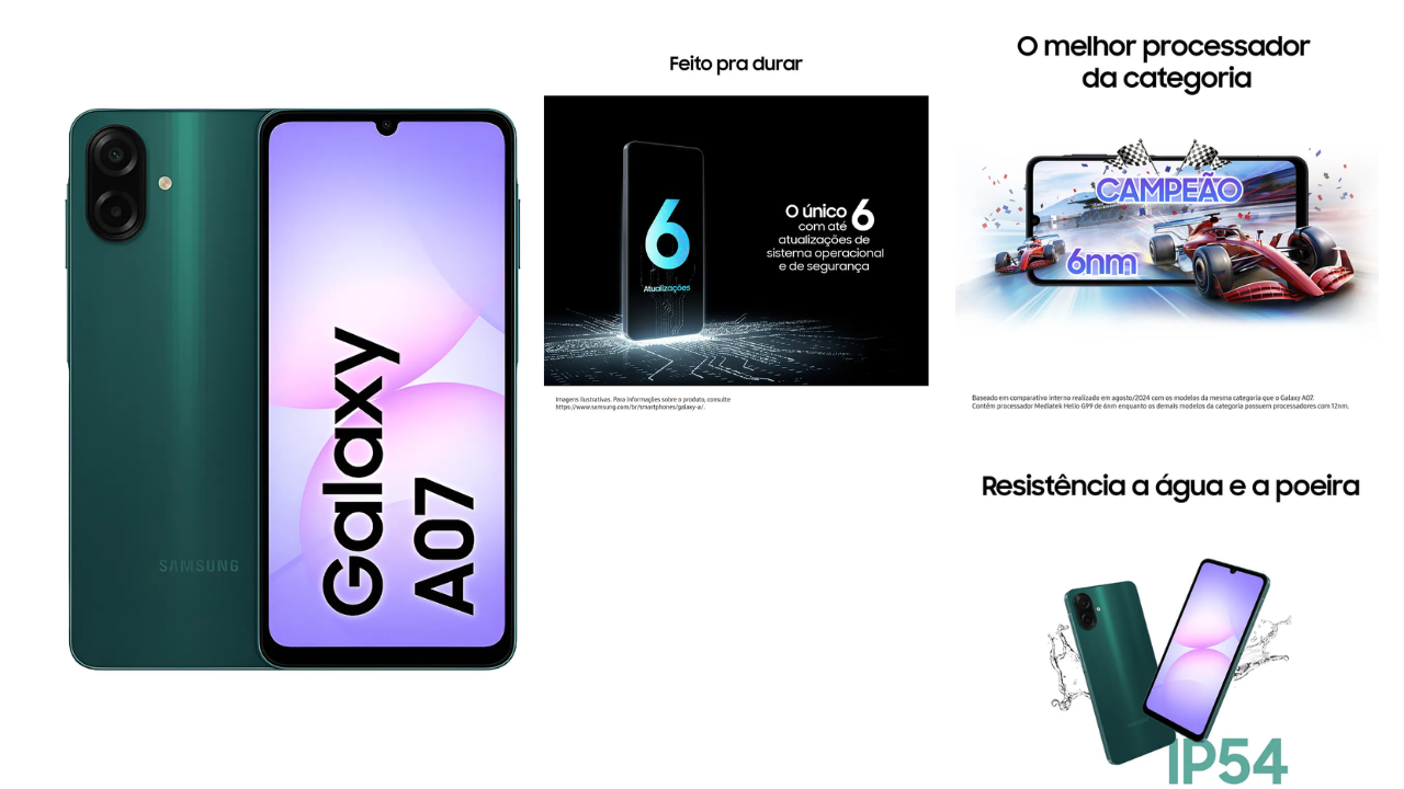 samsung a07 celular potente e barato da samsung