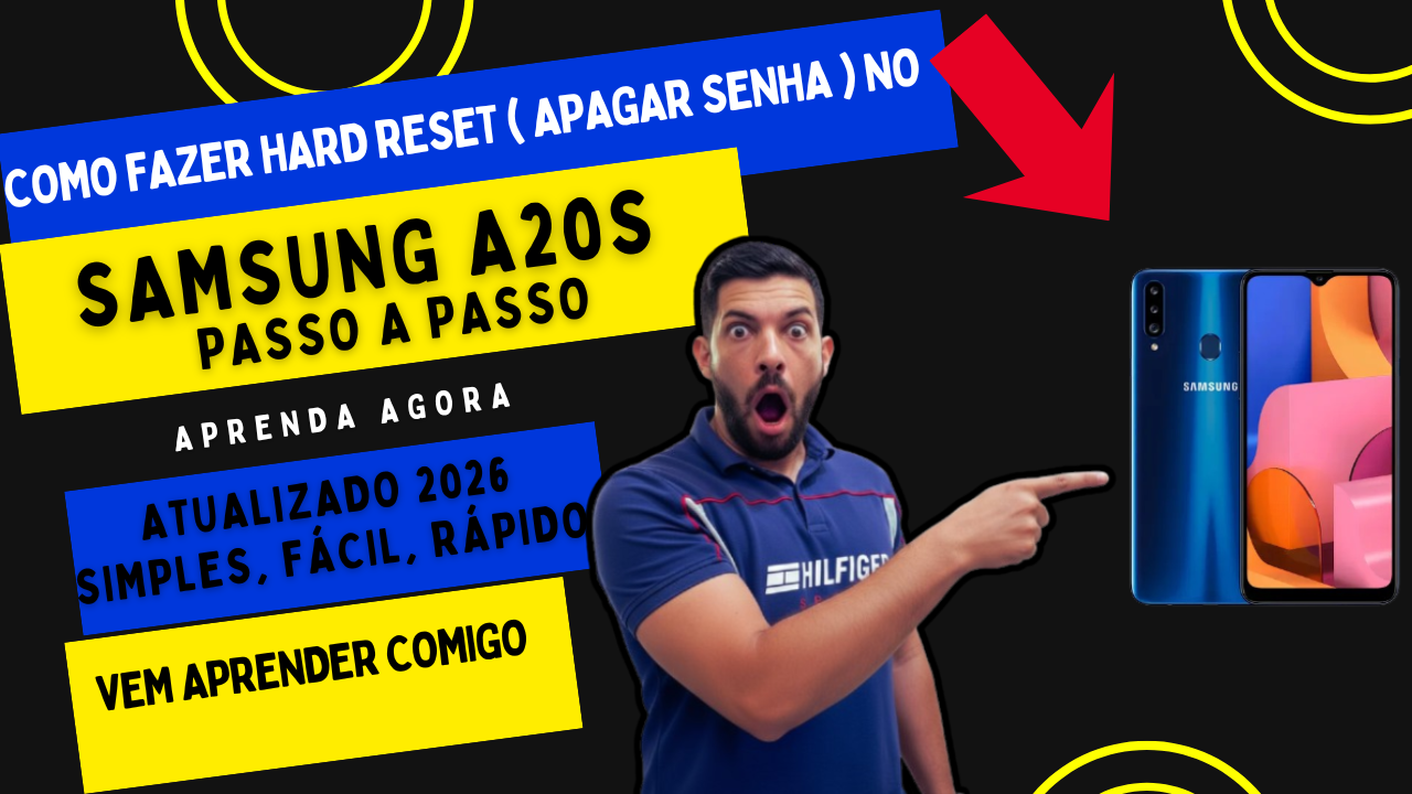 Como Fazer Hard Reset no Samsung A20s 🔥 Formatar e Restaurar de Fábrica Passo a Passo